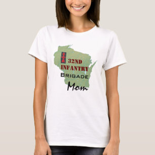 32e Infanteriebrigade met Wisconsin Map voor mam T-shirt