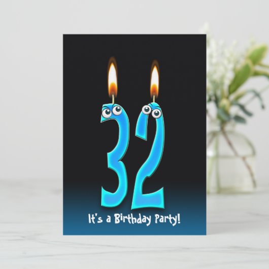 32e Invitation de fête d'anniversaire (Debout devant)