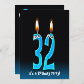 32e Invitation de fête d'anniversaire (Devant / Derrière)