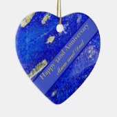 32e Jubileum voor bruiloft, bewerkbaar Keramisch Ornament (Rechts)