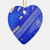 32e Jubileum voor bruiloft, bewerkbaar Keramisch Ornament (Links)