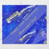 32e Jubileum voor bruiloft, bewerkbaar Sparkling Wijnetiket (Enkel label)