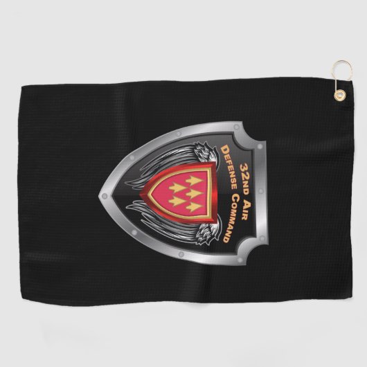 32e luchtverdedigingscommando Gepersonaliseerd sch Golfhanddoek (Horizontaal)