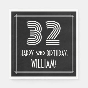 32e verjaardag: Art Deco Geïnspireerde look "32" + Servet
