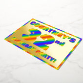 32e verjaardag - Fun, regenboogspectrum "32" Folie Uitnodiging (Gedraaid)