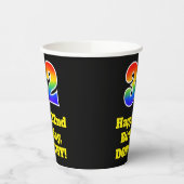 32e verjaardag: Kleurrijk, Leuk, Opwindend, Regenb Papieren Bekers (Links)