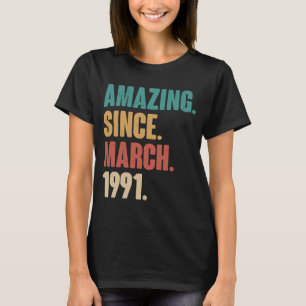 32e verjaardag sinds maart 1991 t-shirt