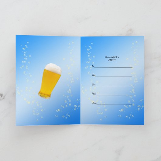 32e verjaardag uitnodiging met veel bier (Binnen)