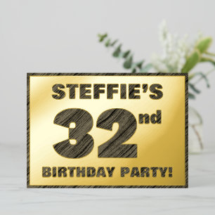 32e verjaardag van de partij van Birthday - Vette, Folie Uitnodiging