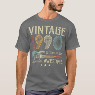 32nd Birthday Womens Mens Vintage Awesome 1990 Gui T-shirt