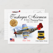 332nd Fighter Sq.-P-51C Mustang Fighter Squadron Briefkaart (Voorkant / Achterkant)