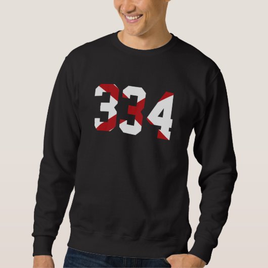 334 Netnummer Alabama Vlag Montgomery Auburn Opeli Trui (Voorkant)