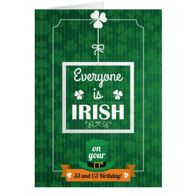 33 en 1/3 iedereen is Iers (Voorkant)