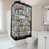 33 Foto Collage Modern Square Layout Black Douchegordijn (In situ)
