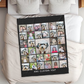 33 Foto Collage Modern Square Layout Black Faux Fleece Deken
