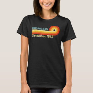 33 jaar oud Geweldige sinds december 1989 Retro 33 T-shirt