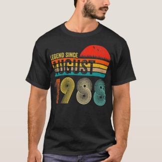 33 jaar oude Retro Birthday Gift Legend sinds augu T-shirt