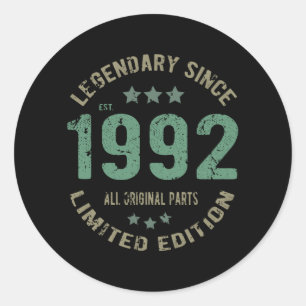 33 jaar oude verjaardagslegende 33e verjaardagscad ronde sticker