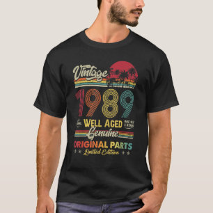 33 jaar oude Vintage 1989 Originele Delen 33e gebo T-shirt