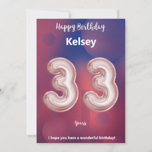 33-jarige Happy Birthday-kaart