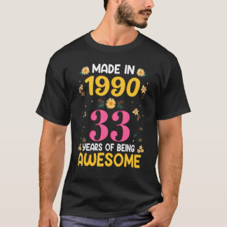 33-jarige vrouwen 33e verjaardag meisjes gemaakt i t-shirt