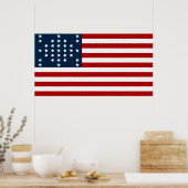 33 Star Fort Sumter American Civil War Flag Poster (Keuken)