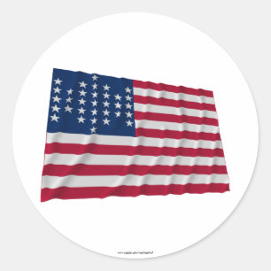 33-sterren vlag, Fort Sumter garnizoen patroon Ronde Sticker