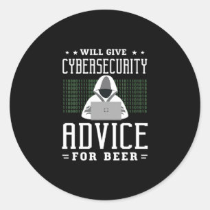 33.Zal Cybersecurity adviseren voor bier Ronde Sticker
