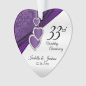 33e Amethyst Paars Wedding Jubileum Keepslag Ornament (voorkant)