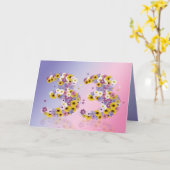 33e anniversaire carte avec lettres fleuries (Fleur jaune)