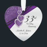 33e Anniversaire du Mariage Améthyste Purple Keeps<br><div class="desc">🥇 UN DESIGN D'ART ORIGINAL DE DROIT D'AUTEUR DE Donna Siegrist SEULEMENT DISPONIBLE SUR ZAZZLE! 33ème / 6ème Anniversaire Mariage Améthyste Purple Gardez l'ornement de conception prêt pour vous à personnaliser. Peut également être utilisé pour d'autres occasions comme un anniversaire, l'amitié, cadeau de mariage, etc... en changeant simplement le libellé...</div>