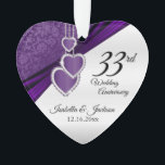 33e Anniversaire du Mariage Améthyste Purple Keeps<br><div class="desc">🥇 UN DESIGN D'ART ORIGINAL DE DROIT D'AUTEUR DE Donna Siegrist SEULEMENT DISPONIBLE SUR ZAZZLE! 6ème / 33ème / 47ème Anniversaire Mariage Améthyste Purple Gardez l'ornement de conception prêt pour vous à personnaliser. Ce design fonctionne bien pour d'autres événements ou occasions comme un anniversaire, un mariage, des années de service......</div>