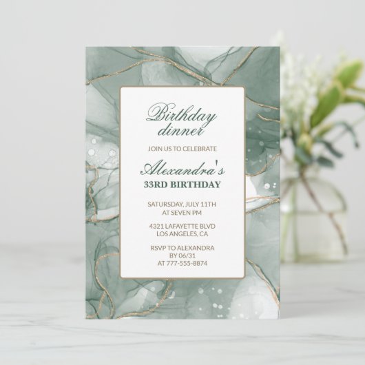 33e anniversaire Invitation Anniversaire Dîner Ver (Debout devant)