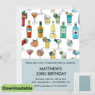 33e anniversaire invitation Cocktail Contemporain