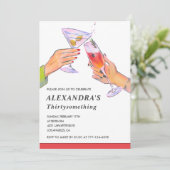 33e anniversaire invitation Cocktail Fun Woman (Debout devant)