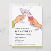 33e anniversaire invitation Cocktail Fun Woman (Devant)