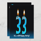 33e anniversaire Invitation de fête (Devant / Derrière)