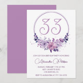 33e anniversaire invitation Elegant Boho violet (Devant / Derrière)