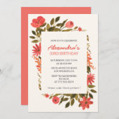 33e anniversaire invitation Floral Boho Elegant (Devant / Derrière)