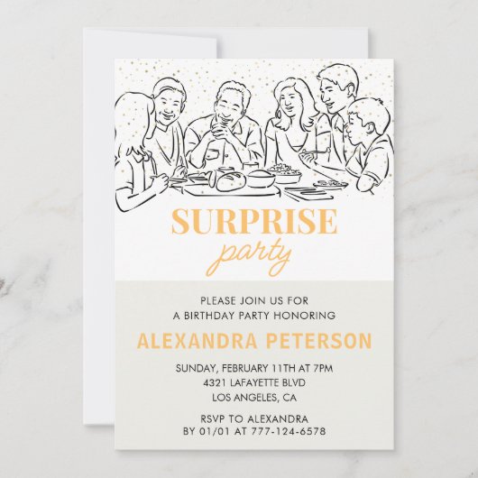 33e anniversaire Invitation Surprise (Devant)