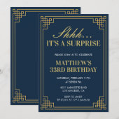 33e anniversaire Invitation Surprise Birthday Men (Devant / Derrière)