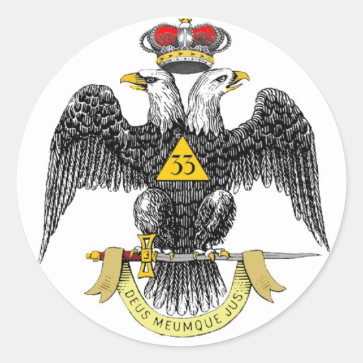 33e graads Scottish Rite Black Eagle Ronde Sticker (Voorkant)
