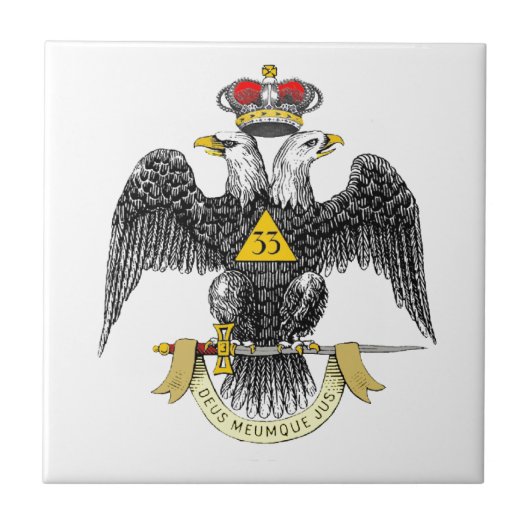 33e graads Scottish Rite Black Eagle Tegeltje (Voorkant)