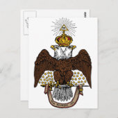 33e graads Scottish Rite Brown Eagle Briefkaart (Voorkant / Achterkant)