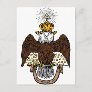 33e graads Scottish Rite Brown Eagle Briefkaart