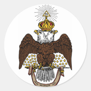 33e graads Scottish Rite Brown Eagle Ronde Sticker