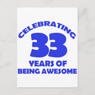 33e jaar oude design briefkaart