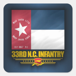 33e Noord-Carolina Infanterie Vierkante Sticker