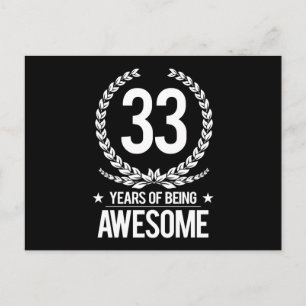 33e verjaardag (33 jaar Geweldige) Briefkaart