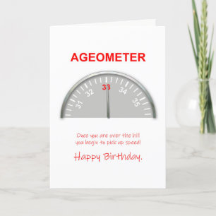 33e verjaardag, aflezing van de meter kaart